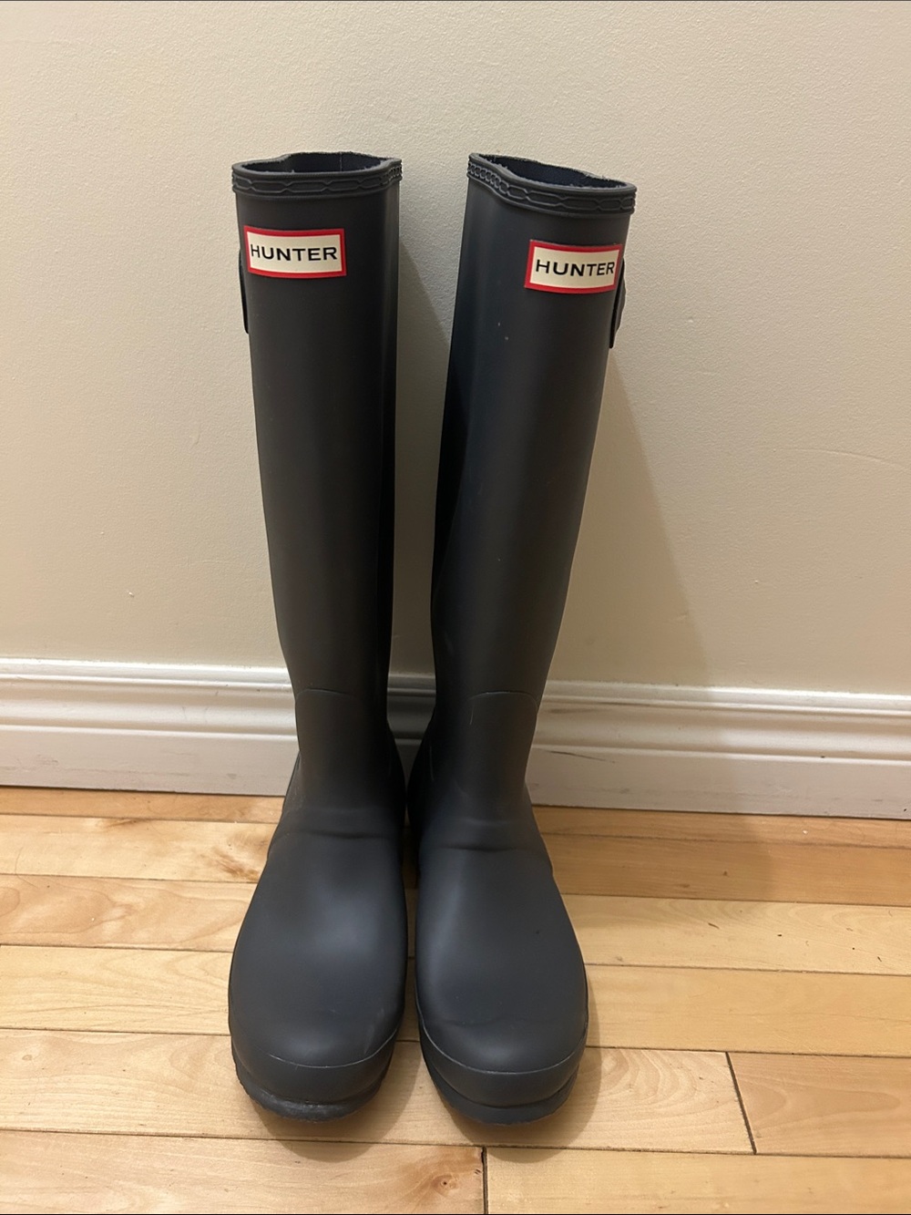 Hunter Black Tall Rain Boots